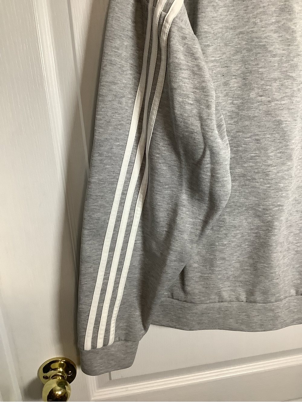 Adidas Men’s Grey Crewneck Sweater with Signature 3-Stripes - Picture 4 of 12